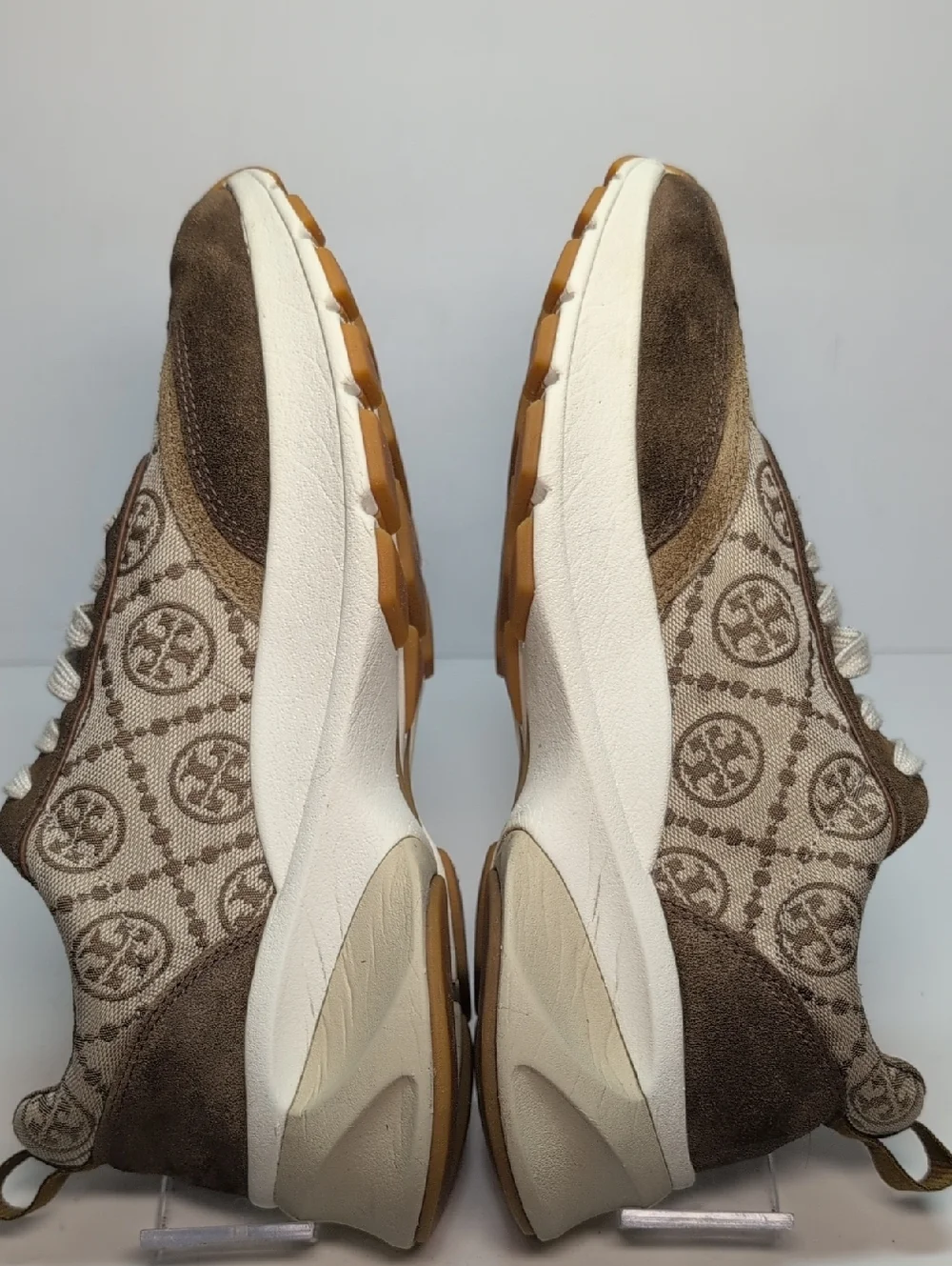 Tory Burch T Monogram Suede Good Luck Trainer sneakers womans size 8